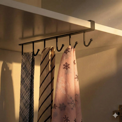 Porte-Crochets de Rangement Suspendu en Métal – Optimisez Votre Cuisine