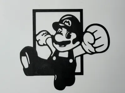 Silhouette de Mario Bros (art mural)