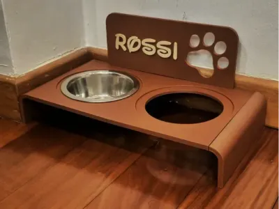 Mangeoire double personnalisée pour animaux de compagnie